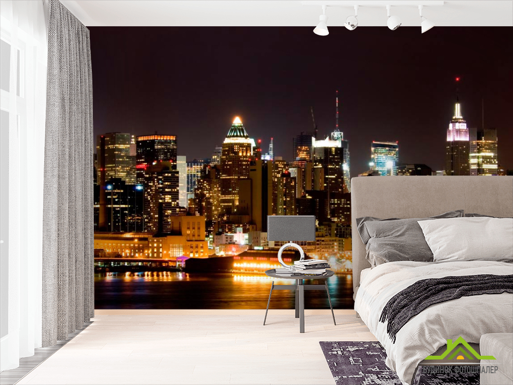 Фотошпалери Фотошпалери Яскрава нічна набережна