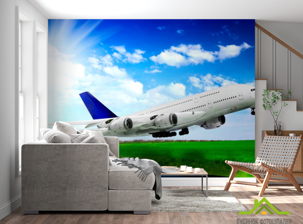 выбрать Фотошпалери Зліт літака Фотошпалери Транспорт на стіну