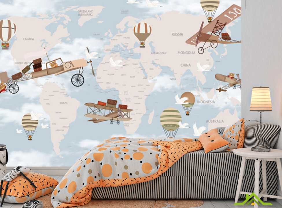 выбрать Фотообои Карта для комнаты мальчика Фотообои в детскую на стену