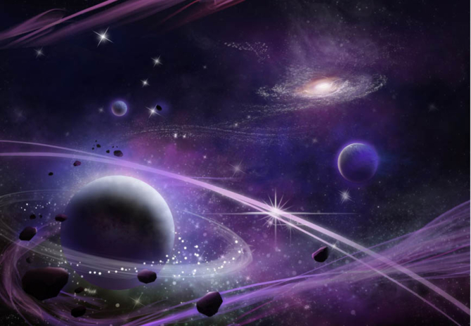 Фотошпалери фіолетові планети