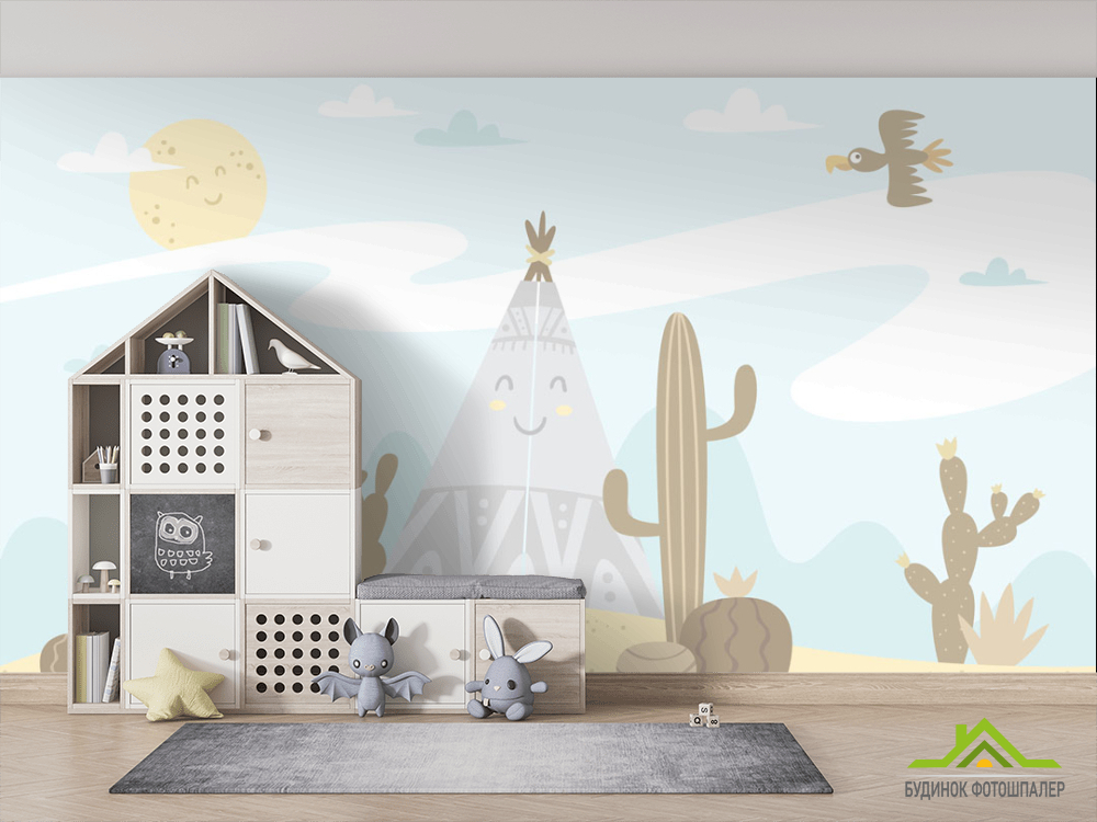 Дитячі фотошпалери кактуси