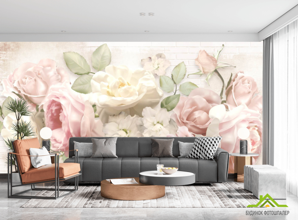 выбрать Фотообои Пастельные пионы Фотообои Цветы на стену
