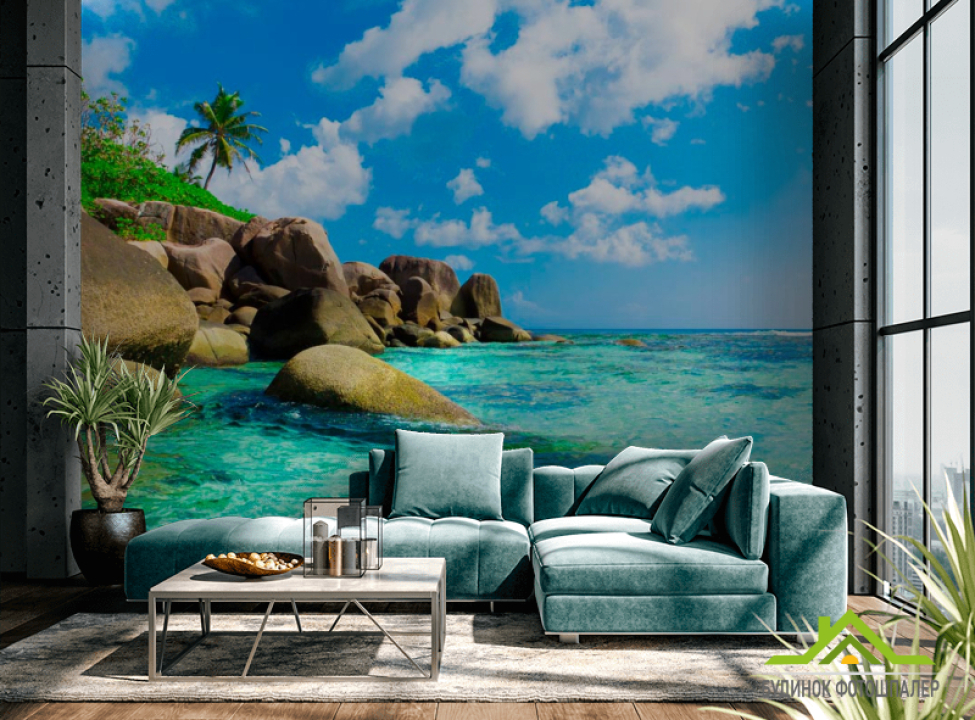 выбрать Фотообои Валуны, вода бирюзовая Фотообои Пляж на стену
