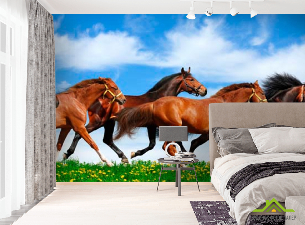 выбрать Фотообои Табун бегущих лошадей Фотообои Лошади на стену