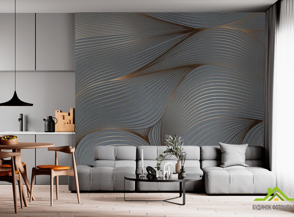 выбрать Фотошпалери хвилі із золотом Фотошпалери 3д панелі на стіну