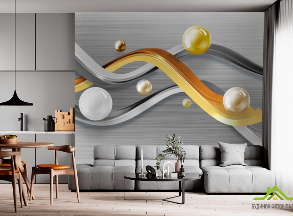 выбрать Фотообои волны золото Фотообои с золочением на стену