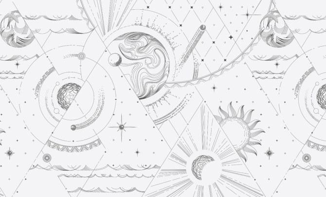 Фотообои Восточный узор в стиле line art