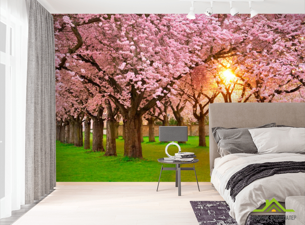 выбрать Фотошпалери Квітучі вишні Фотошпалери Рожеві дерева на стіну