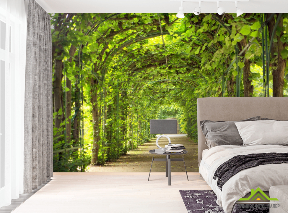 выбрать Фотообои зеленая арка Фотообои Расширяющие пространство на стену