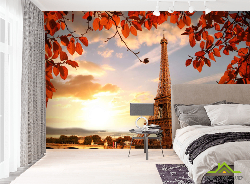 выбрать Фотообои Эйфилева башня осенью  на стіну