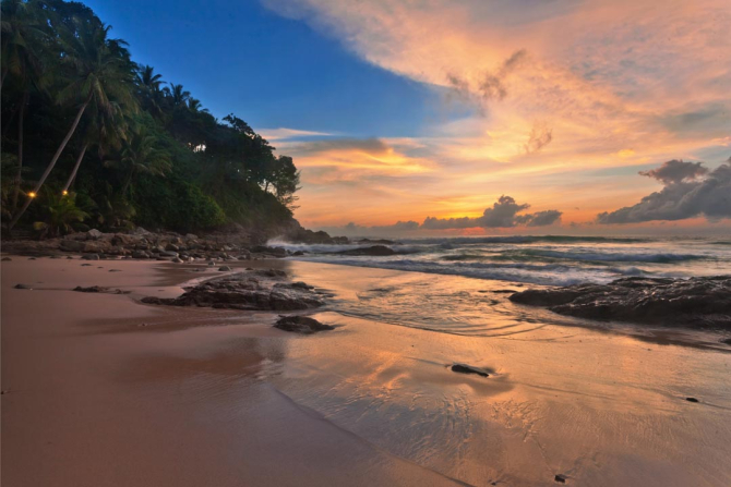 Фотообои закат на берегу моря