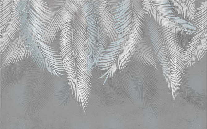 Фотошпалери сірі листя на стіну