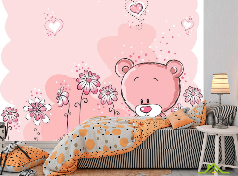 выбрать Фотошпалери Рожеві ведмедики Фотошпалери для малюків на стіну