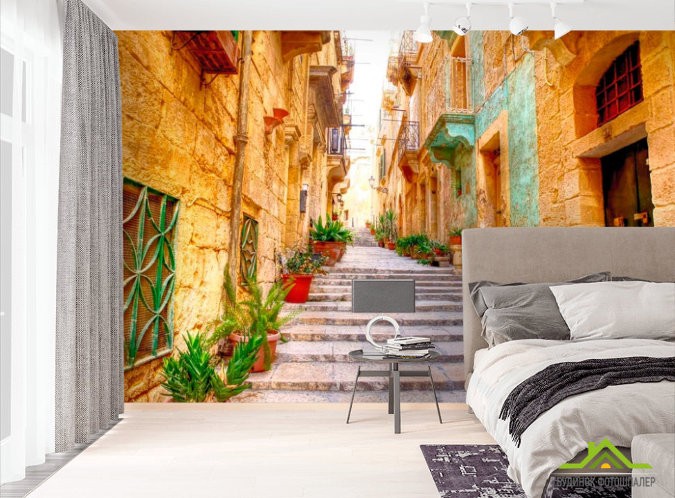 выбрать Фотошпалери Сходинки на вуличці Фотошпалери Вулиці на стіну