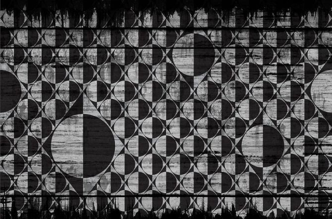 Фотообои Серо-черные круги