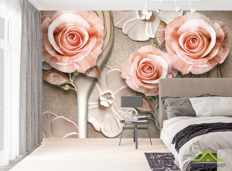 выбрать Фотообои Розы стереоскопические Каталог фотообоев на стену
