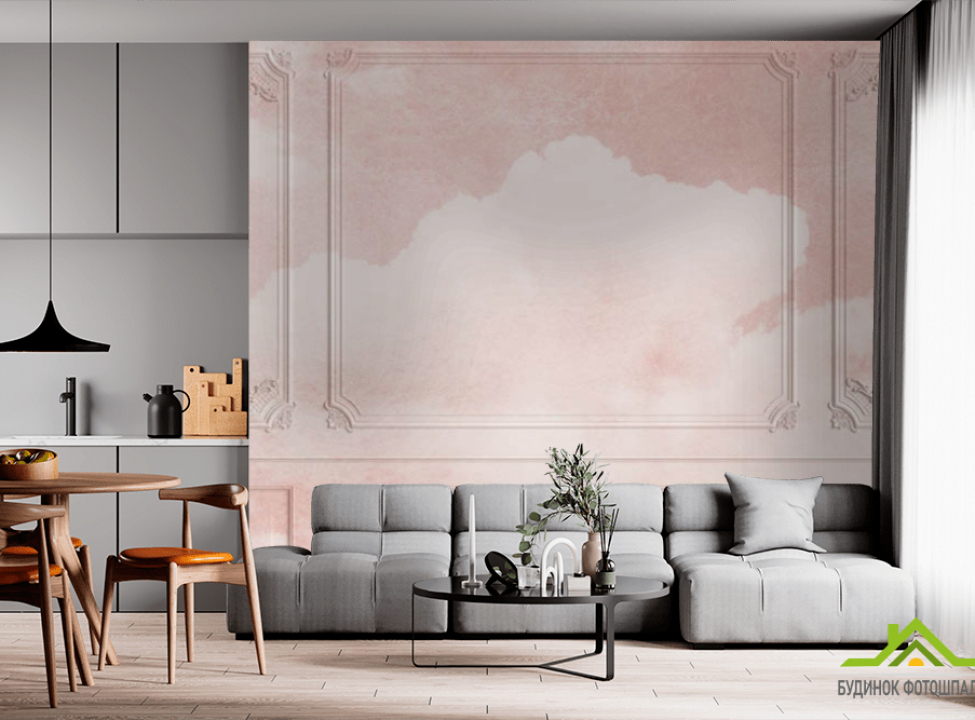 выбрать Фотошпалери 3Д стіна з рожевим небом Фотошпалери 3д панелі на стіну