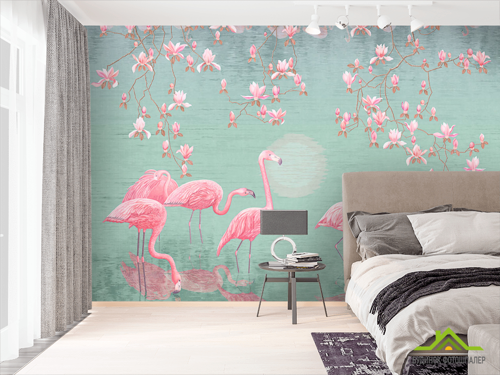 Фотообои Розовые фламинго