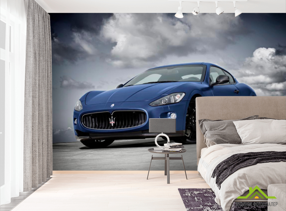 выбрать Фотошпалери Синя машина Фотошпалери Транспорт на стіну