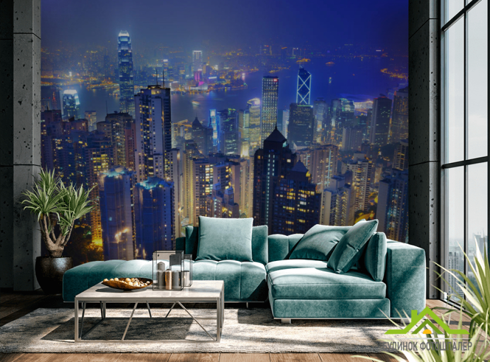 выбрать Фотообои Вид на ночной город Фотообои Город на стену