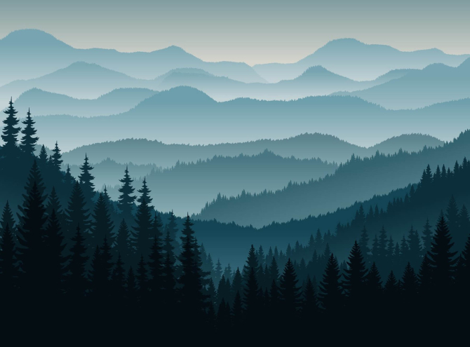 Фотошпалери гори і ліс