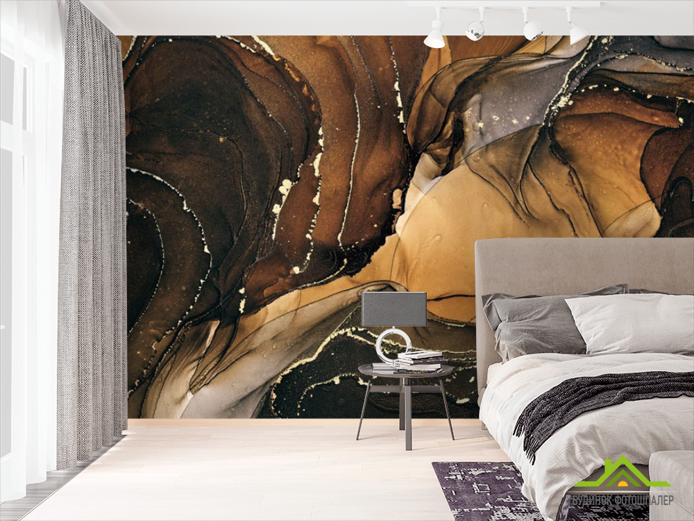 Фотошпалери флюїд арт розлучення коричневі