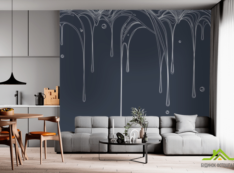выбрать Фотообои line art капли с потолка Фотообои простые линии на стену