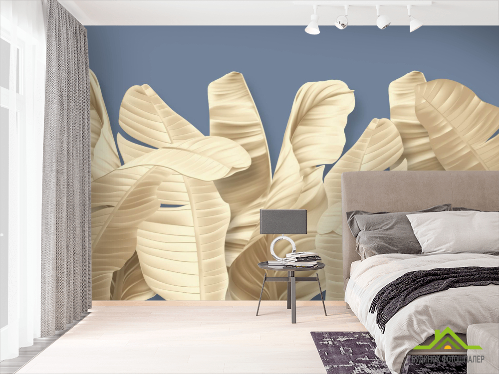 Фотошпалери золоті бананові листя