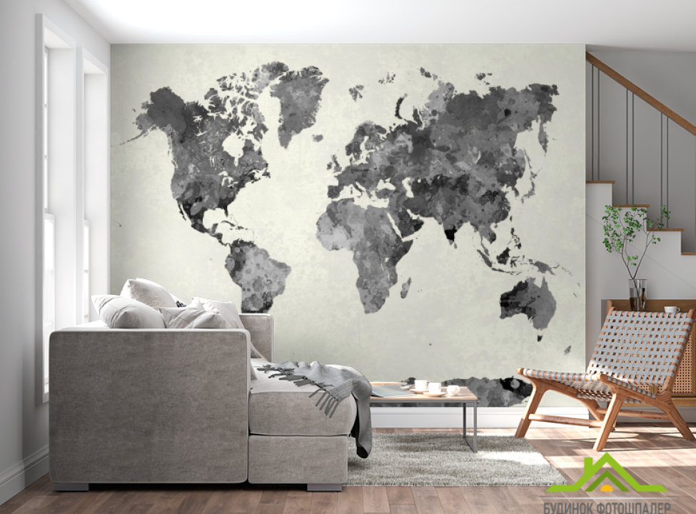 выбрать Фотошпалери Акварельна карта Фотошпалери карта Світу на стіну