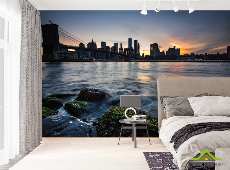выбрать Фотошпалери камені і річка в місті Фотошпалери Місто на стіну