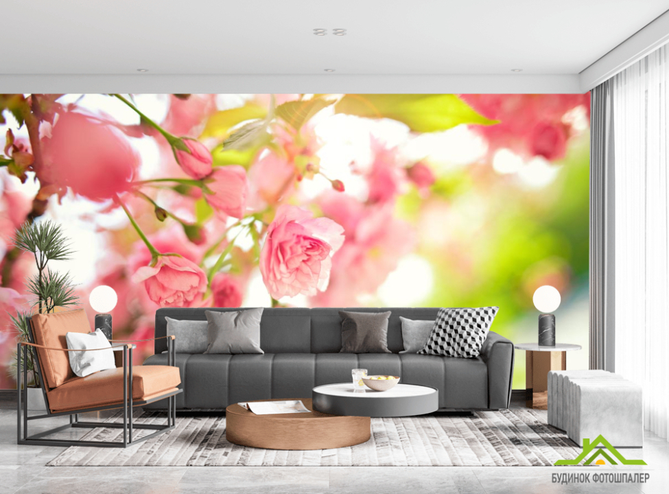 выбрать Фотошпалери рожеві квітки Фотошпалери Квіти на стіну