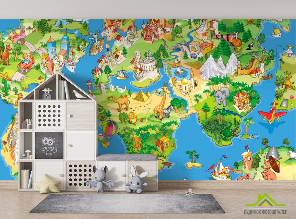выбрать Фотошпалери Карта казкового світу Фотошпалери для малюків на стіну