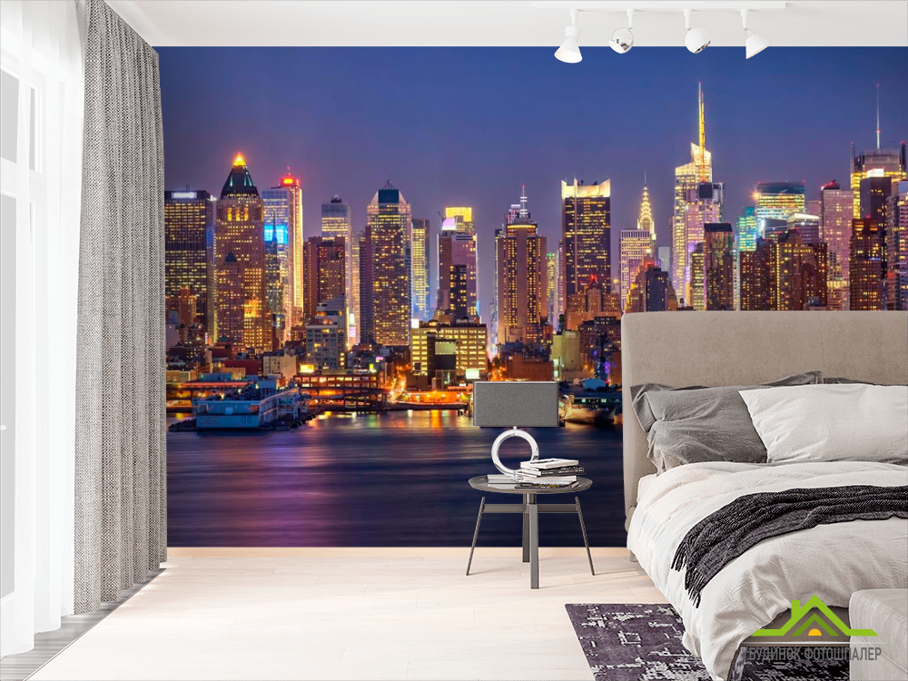 Фотообои Яркий ночной причал