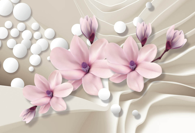 Фотошпалери 3д магнолії