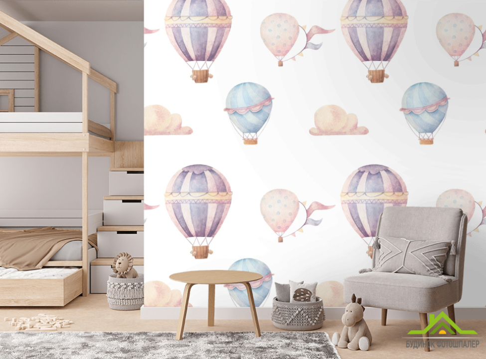выбрать Фотошпалери Повітряні кулі Фотошпалери Little kids на стіну