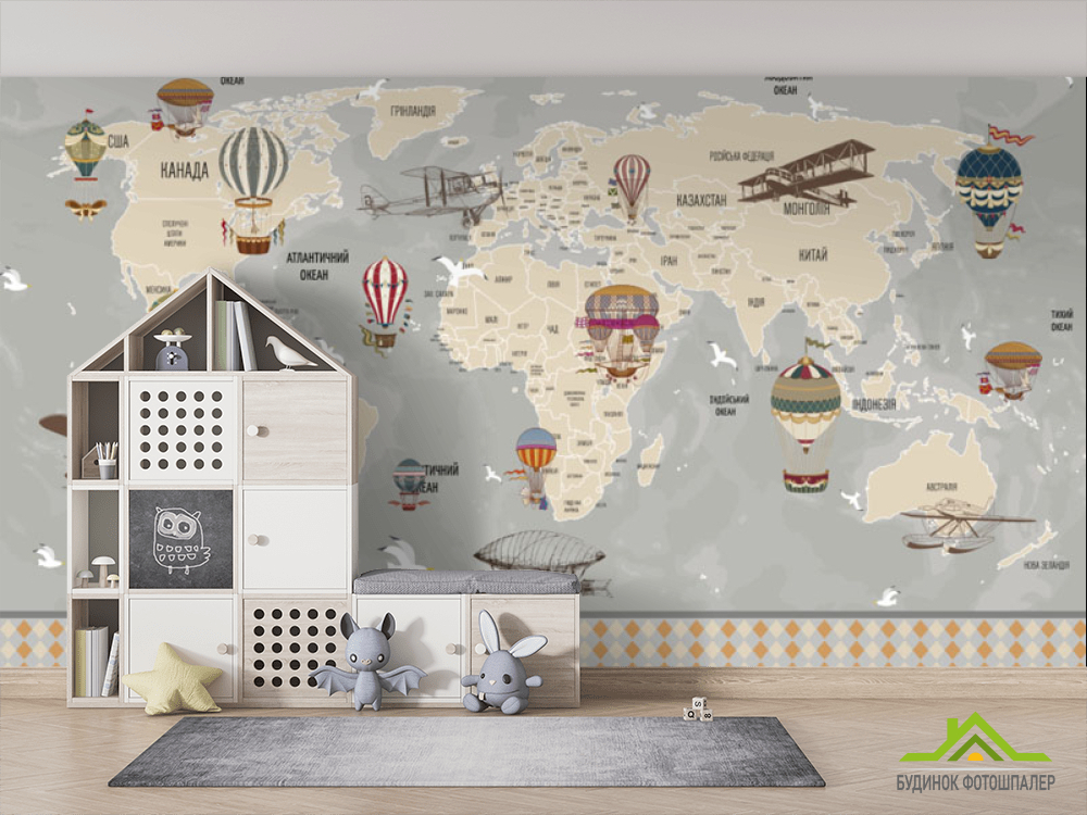 Шпалери в дитячу Карта