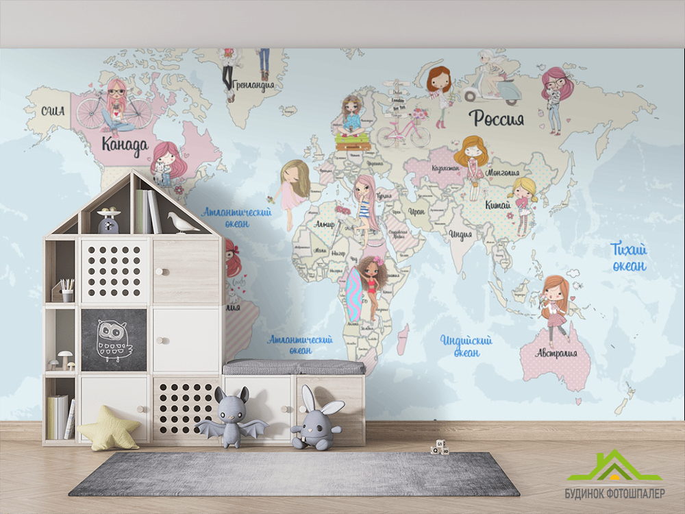Фотообои Карта в детскую