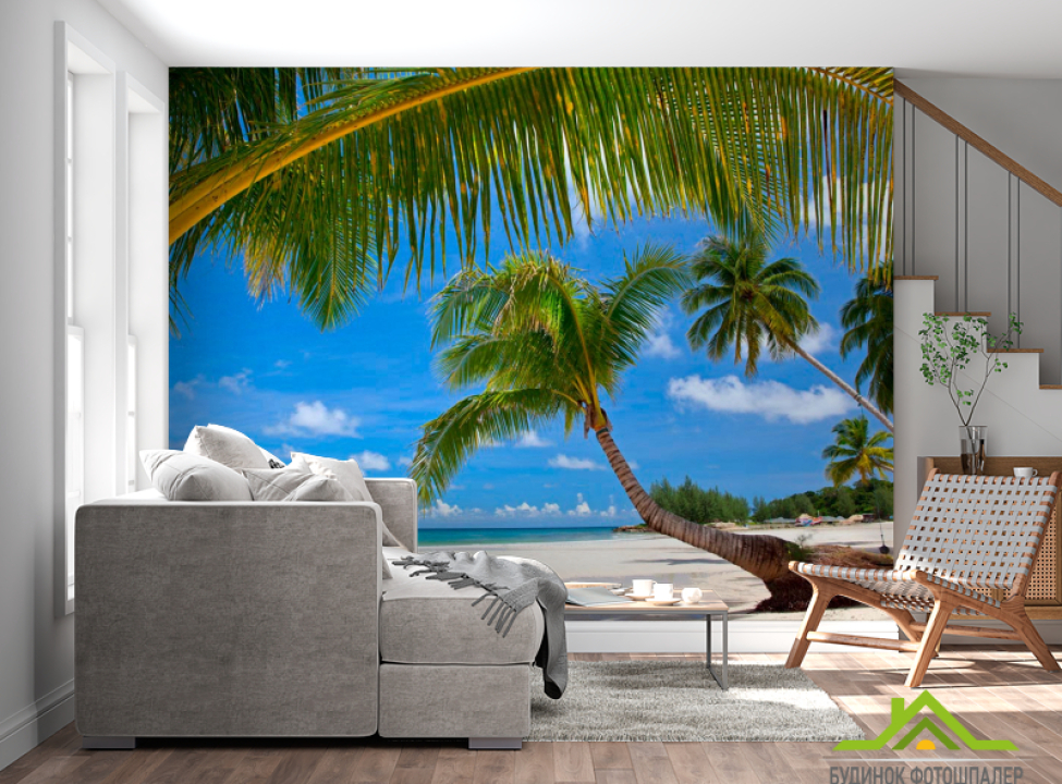 выбрать Фотообои Пляж в пальмах Фотообои Пляж на стену