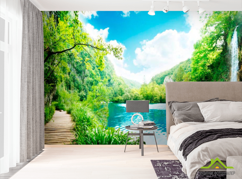выбрать Фотообои Дорожка, гора, вода Фотообои Водопад на стену
