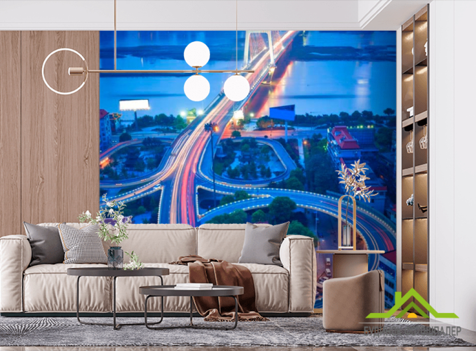 выбрать Фотошпалери Яркая ночная дорога Нью-Йорка Фотошпалери Нью Йорк на стіну
