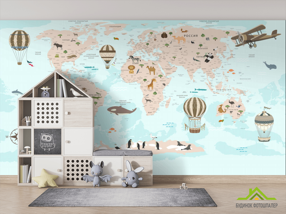 Фотообои Карта в детскую