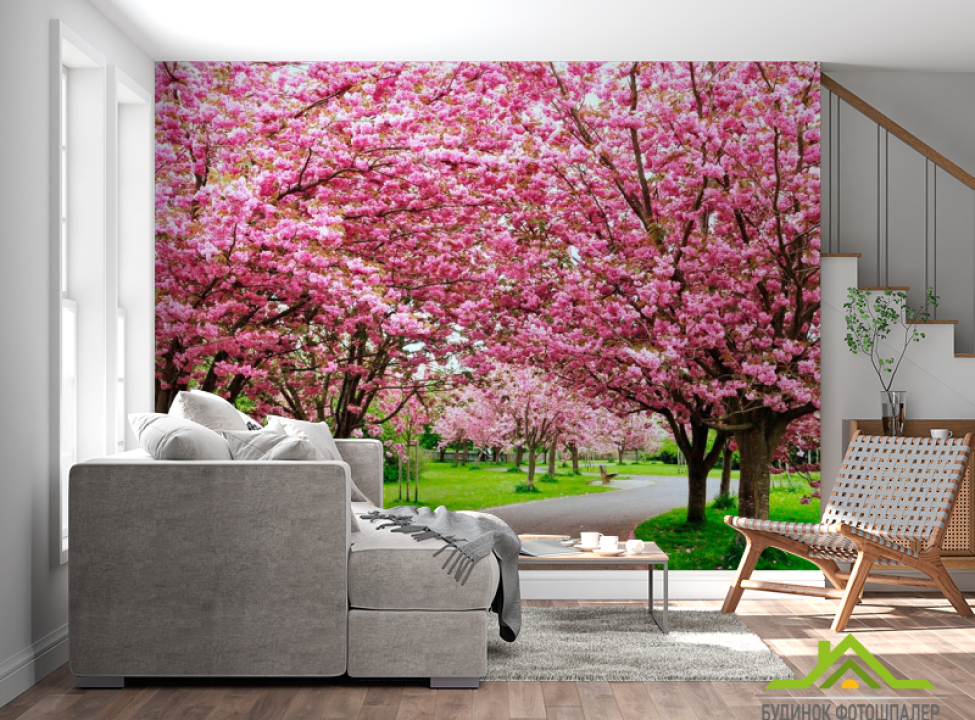 выбрать Фотошпалери Сакура Фотошпалери Рожеві дерева на стіну