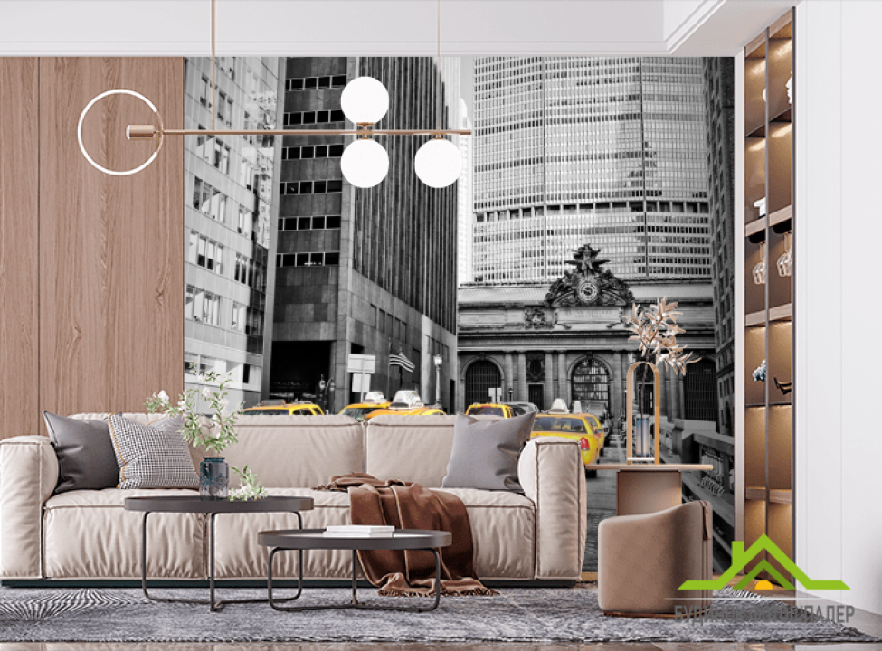 выбрать Фотошпалери жовті автомобілі в місті Фотошпалери Місто на стіну