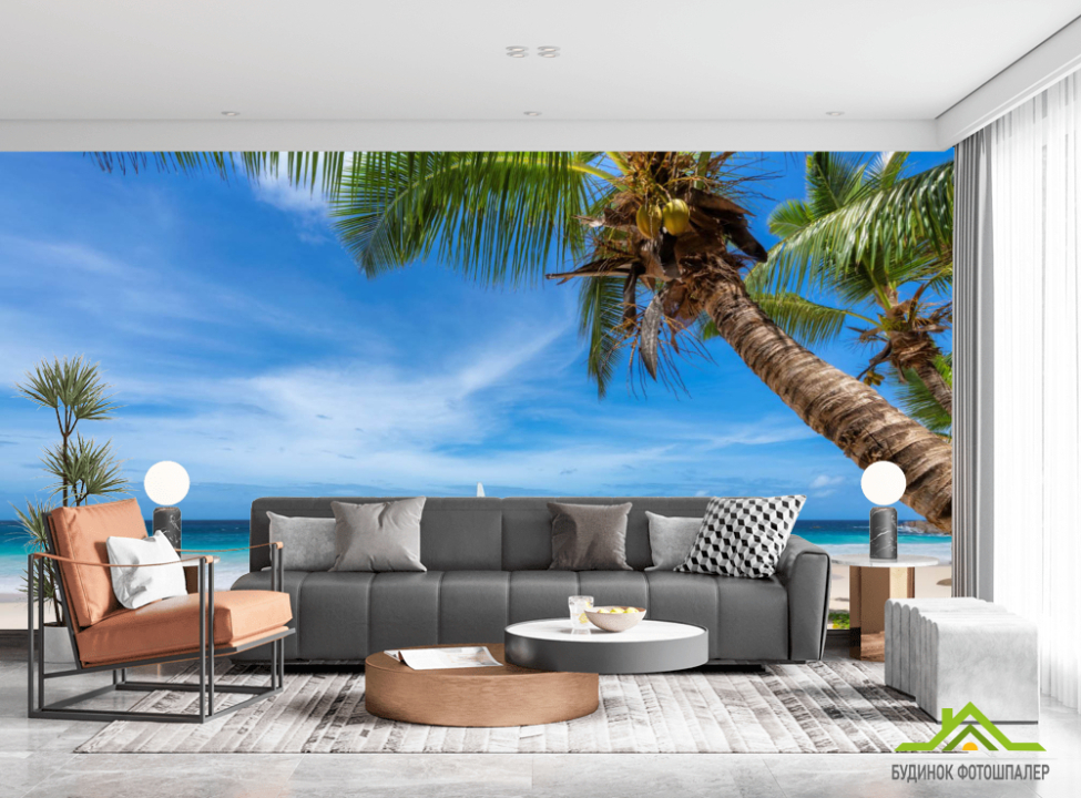 выбрать Фотошпалери Пальма над морем Фотошпалери Море на стіну
