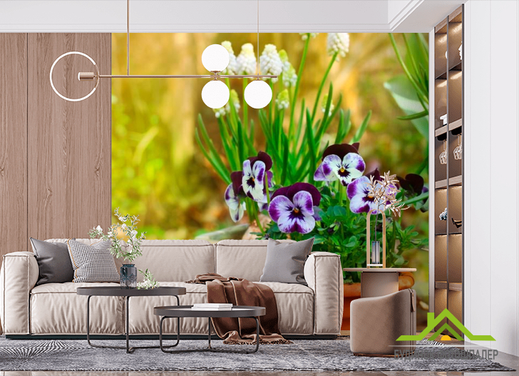 Фотообои Горшочек с фиалками