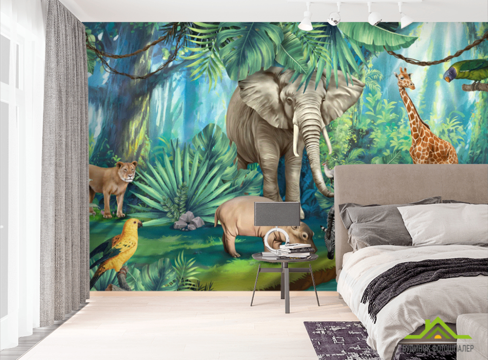 выбрать Фотошпалери Яскраві африканські тварини  на стіну