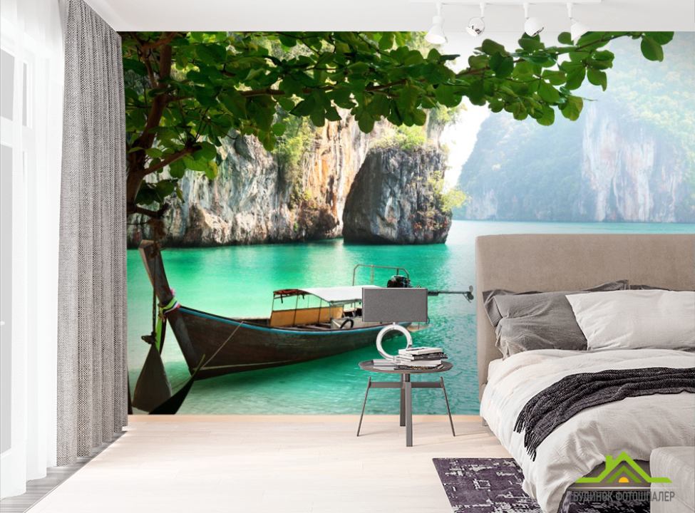 выбрать Фотошпалери човен в гавані Фотошпалери Природа на стіну