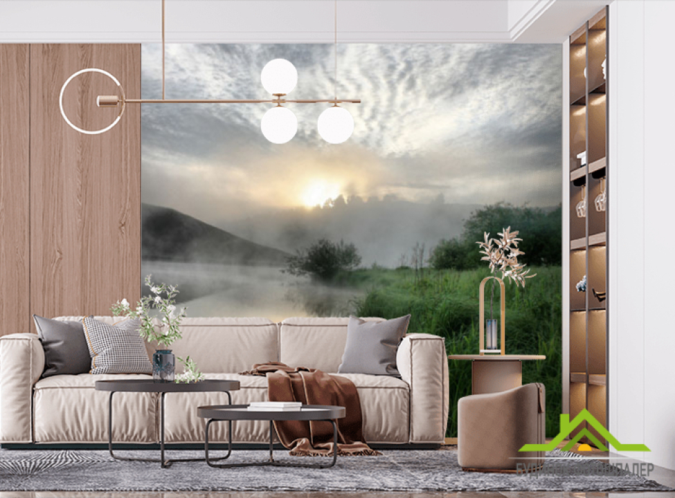 выбрать Фотообои Туман на реке Фотообои Расширяющие пространство на стену