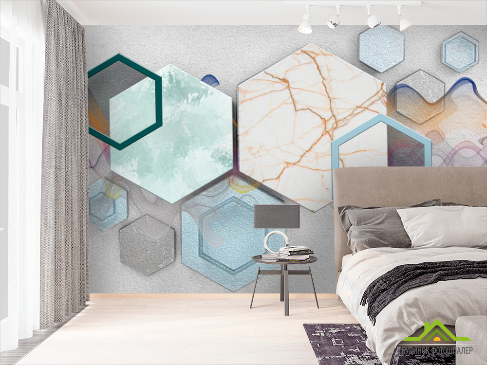 Фотошпалери шестикутники 3d