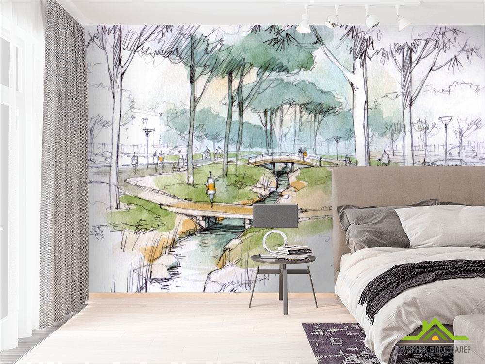 Фотообои Акварельный парк